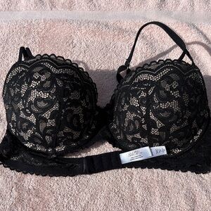 Gilligan & O'Malley Black Lace Push-Up Bra